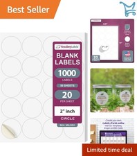 2 Inch Round Labels Matte White Sticker Sheets for Printing 50 Sheets