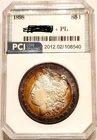1898-P Better Date Gem BU + PL Proof-like Bold 2 Sided  Rainbow  Toned Morgan