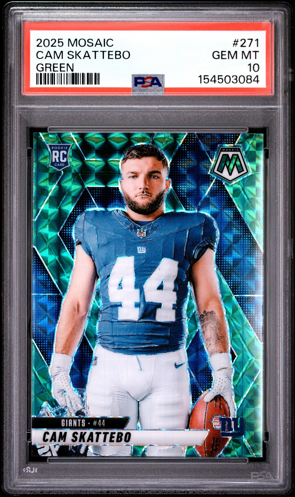 2025 PANINI MOSAIC GREEN #271 CAM SKATTEBO PSA 10