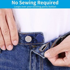 Unisex Stretchable Quick-Fix Practical 6pcs Instant Jeans Waist Extender Buckles