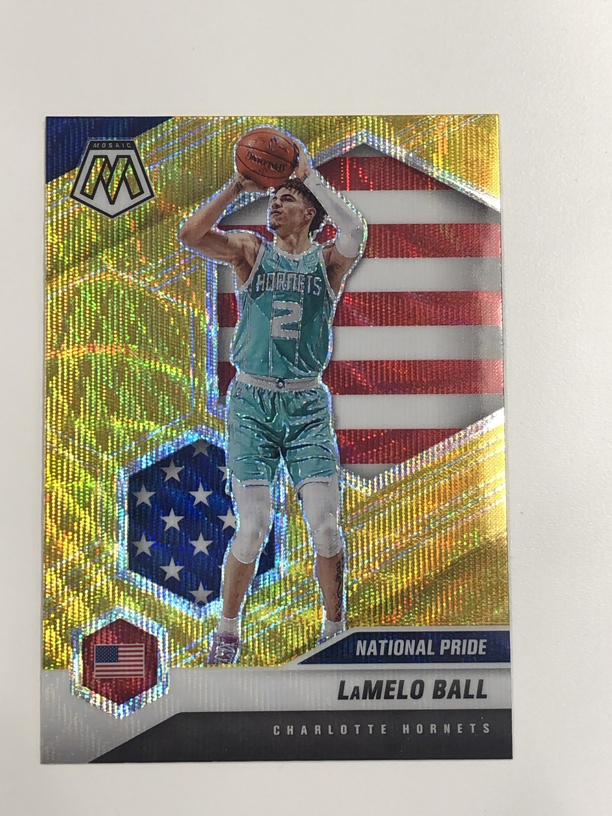 2020-21 Panini Mosaic National Pride LaMelo Ball Rookie RC Gold Wave #257