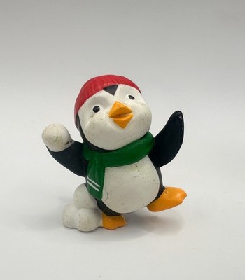 Hallmark Merry Miniatures Penguin With Snowballs 1994 - Combined Shipping