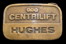 QG02137 VINTAGE 1970s  CENTRILIFT HUGHES  BRASSTONE OILFIELD BUCKLE