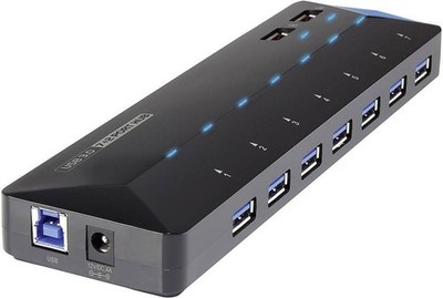 Renkforce 7+2 Port USB 3.0 Schnellladeport USB Hub Ladegerät Status-LED Schw499