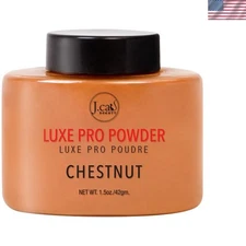 Luxe Pro Matte Setting Powder 1.5 Oz - Oil-Absorbing, Pore-Minimizing, Chestnut