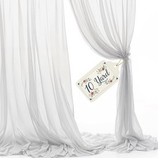 Sheer Voile Chiffon Fabric Draping Panels 10 Yards 120" Wide White Voile Fa...