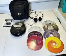 Philips AZT9500 CD Player AM/FM w/Case, Head Phones, Manual 7 CDs Tested