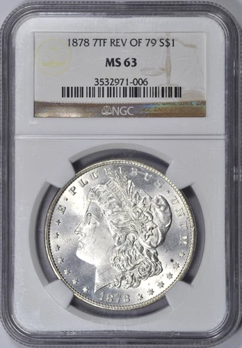1878 REV 79 MORGAN SILVER DOLLAR NGC MS63