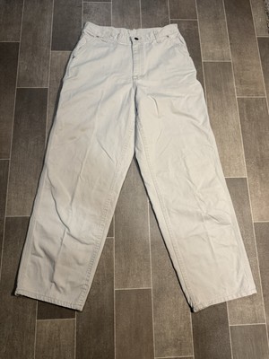 Vintage Lee Pants Mens 31x32 Baggy Loose Carpenter Skater Work Khaki Denim