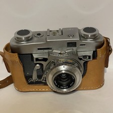 Vintage Graflex Graphic 35 Film Camera 35mm Black  White w/ Leather Case