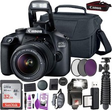 Canon EOS 4000D Rebel T100 DSLR Camera and EF-S 18-55 mm f/3.5-5.6 III Lens