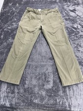 Carhartt B324 ARG Work Pants 38x30 Relaxed Fit Utility Green Canvas Irregular