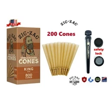 zig zag king size unbleached pre rolled cone(200PK)+philadelphia tube