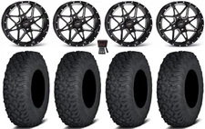 ITP Tornado 14" Wheels Blk 28" Coyote Tires Suzuki KingQuad