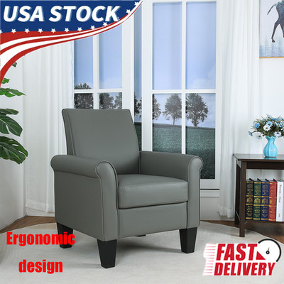 2PCS Cozy Faux Leather Accent Chairs Modern Contemporary Armchair for Livingroom
