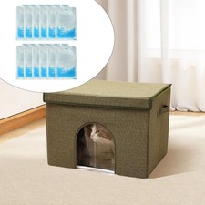 Summer Cooling Cat House Pet Shelter Multipurpose Insulation Villa with 12 Ice