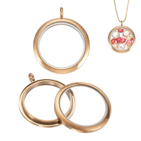 2 StüCk FüR Living Memory AnhäNger 28Mm Ronde Float Pendants RoséGold-image