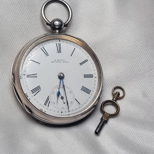 Antique Victorian High Quality Silver Pocket Watch Waltham Open Face Working
