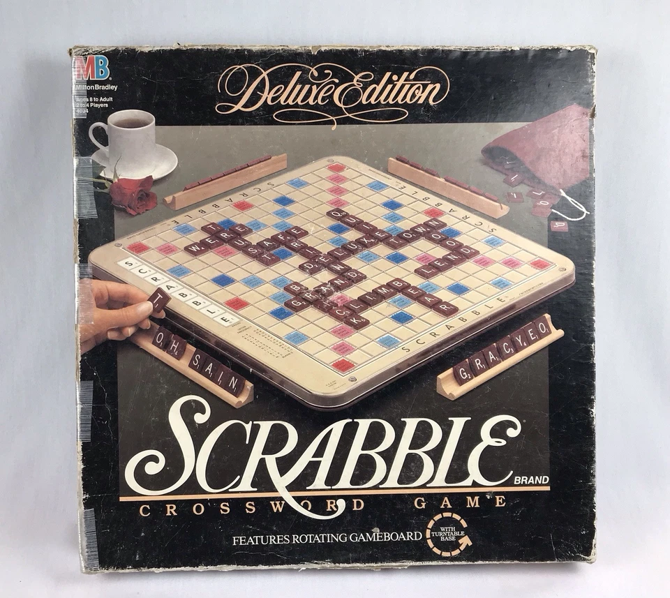 1989 Milton Bradley SCRABBLE DELUXE EDITION Crossword Game TURNTABLE ONLY - Image 3 of 4
