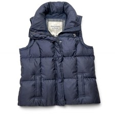 Abercrombie  Fitch Y2k Navy Blue Nylon Shell Goose Down Puffer Vest Large