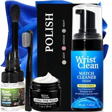 Piece Watch Cleaning Polishing Kit Rubber Leather Strap Care Microfiber Cloths