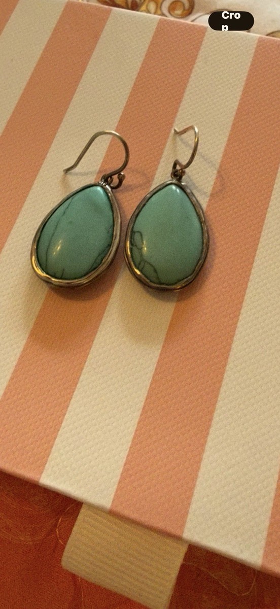 Silpada Retired Sterling Silver Turquoise Howlite Dangle Earrings