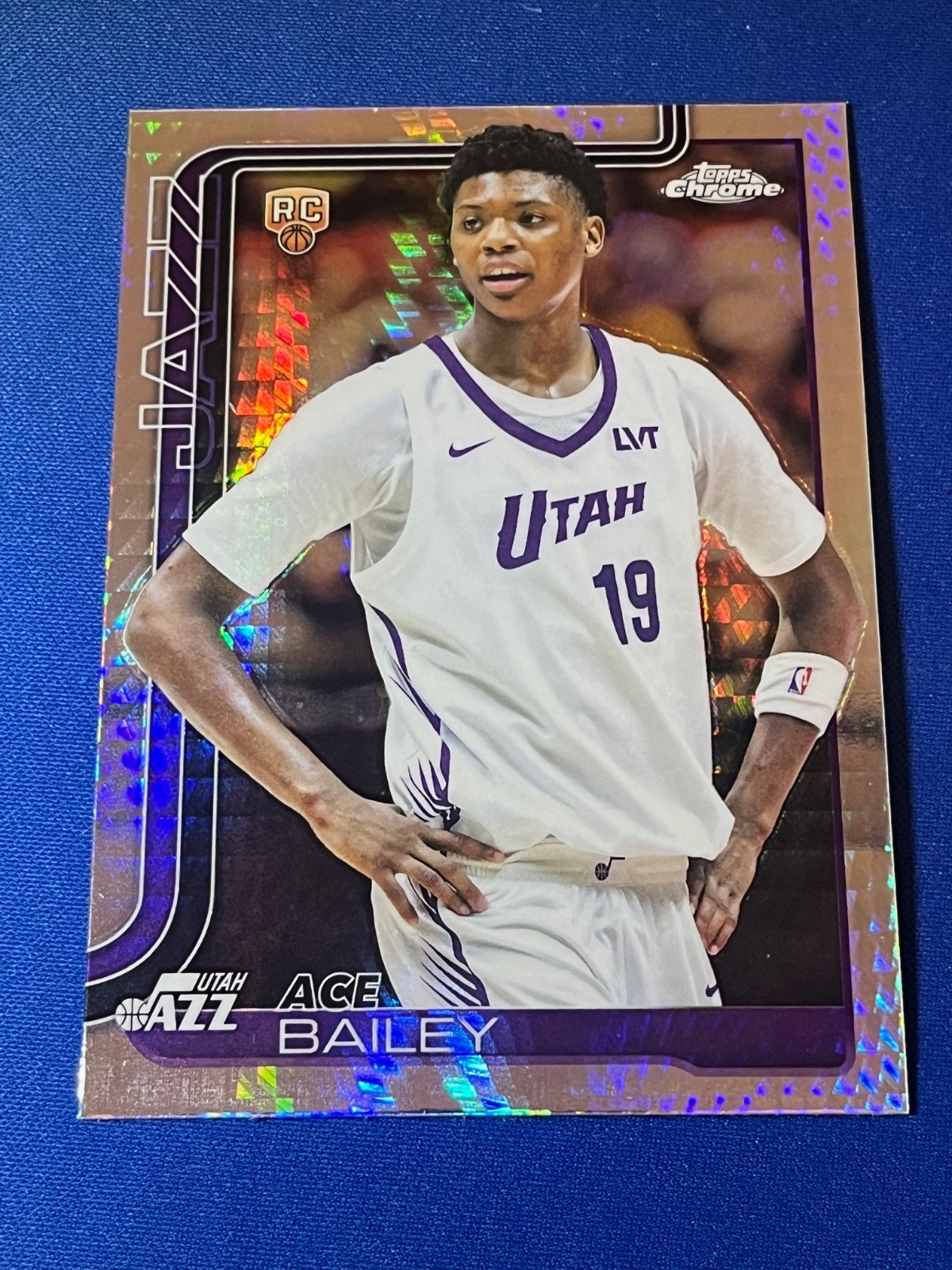 2025-26 Topps Chrome Ace Bailey #255 Prism Refractor Rookie RC Utah Jazz