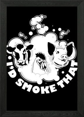 Id Smoke That BBQ Smoker Gerahmtes Wandbild Poster Leinwanddruck Bild