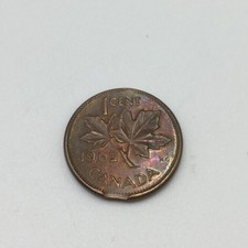 1962 Canada Penny with Slight Clipped Planchet - 1 Cent - Error - Rare