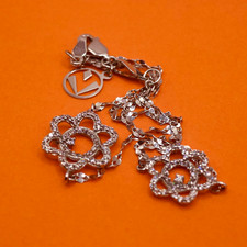 18ct Diamond Bracelet - Diamond Daisy Detail - White Gold - Designer - 6.9g