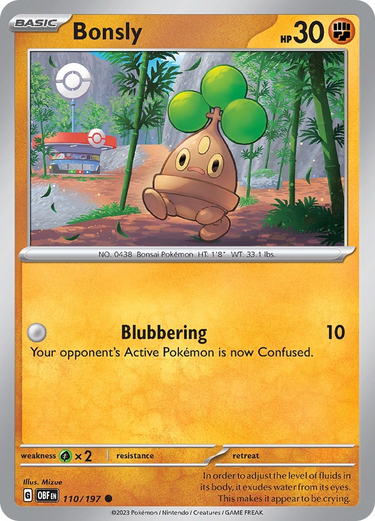 Bonsly 110/197 Obsidian Flames Near Mint EN Pokemon