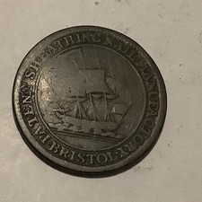 1811 BRISTOL PATENT SHEATHING NAIL MANUFACTORY HALFPENNY TOKEN