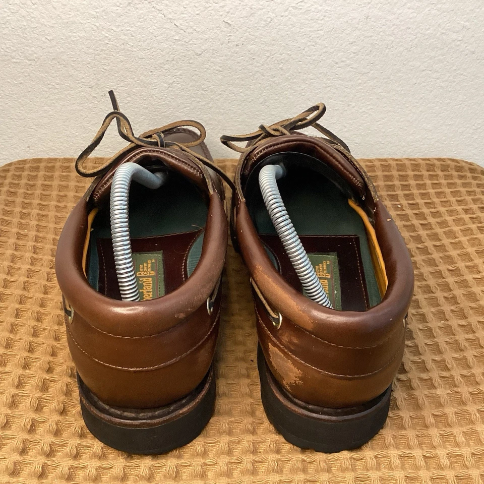 Zapatos sin cordones Timberland vintage para hombre talla 9 mocasines gruesos de cuero marrón Foto 4 de 4