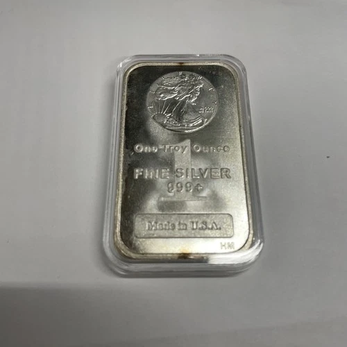 Highland Mint Walking Liberty  Bar 1 Troy Ounce .999 Fine SILVER  Waffle Back