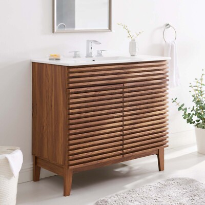 Modway Render 36'' Bathroom Vanity in Walnut White