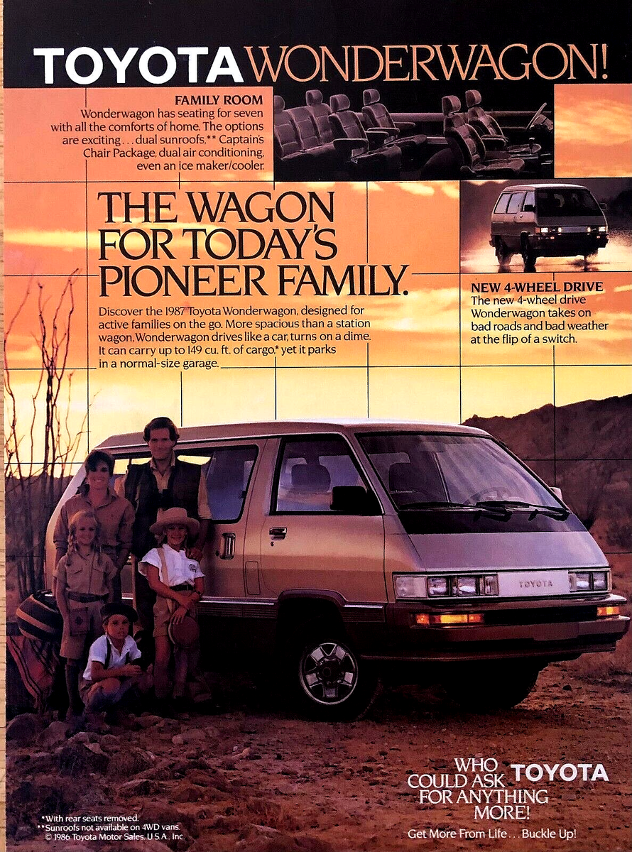 1987 TOYOTA WONDERWAGON MINIVAN VAN—VINTAGE MAGAZINE ADVERTISEMENT