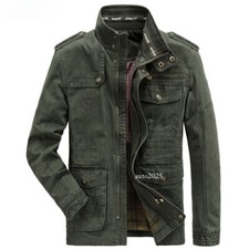 Autumn Winter Jacket Men Cotton Business Casual Cargo Military Multipocket Coat