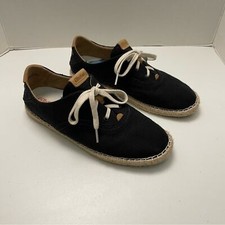 Olukai Kaula Pa  a L  Shoes Canvas Lace-Up Espadrilles Sneaker Slip Ons Black