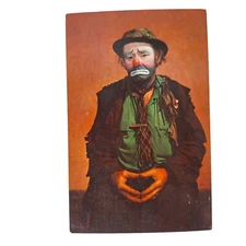 Postcard Emmet Kelly As Weary Willie World Famous Clown At Ringling Bros Chrome