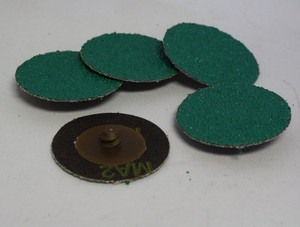 5 quantity 3M Green Corps Roloc Grinding Discs, 2