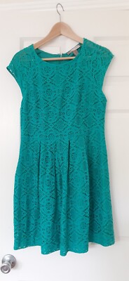 FOREVER21 GREEN MINI LACE DRESS L / LARGE | eBay