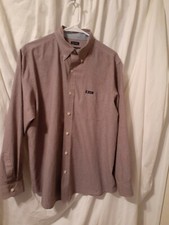 Mens Shirt Chaps "Easy Care" SZ L Burgundy Plaid Long Sleeve Preowned