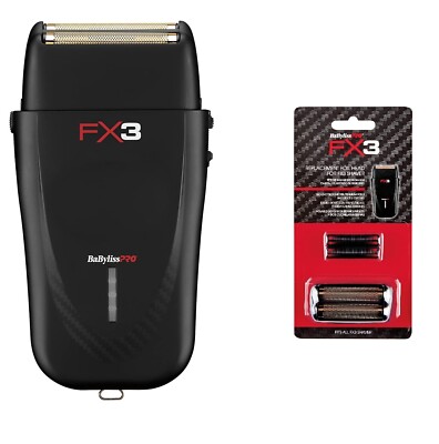 BaBylissPRO FX3 Professional Foil Shaver & Replacement Foil Head FXX3SB-FXX3RFB