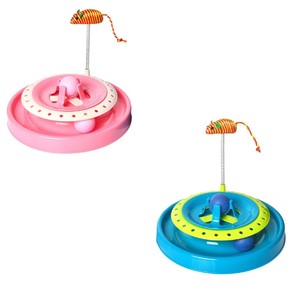 Cat Toy New Crazy Play Interactive Fun Game Spring Mouse Moving Ball Round Disk