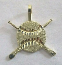 14K Gold BASEBALL BALL Charm Pendant  3/4" Tall