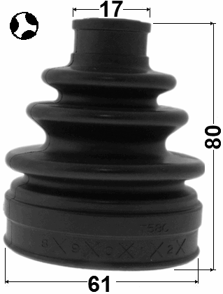 FOR NISSAN X-TRAIL T30 2000-2006 INNER CV JOINT BOOT (61X80X17