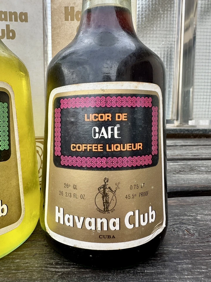 x2 HAVANA CLUB LIQUEUR COFFE & BANANA OLD BOTTLING 1960-1970 EXCLUSIVE RARE 75CL - Imagen 3 de 4