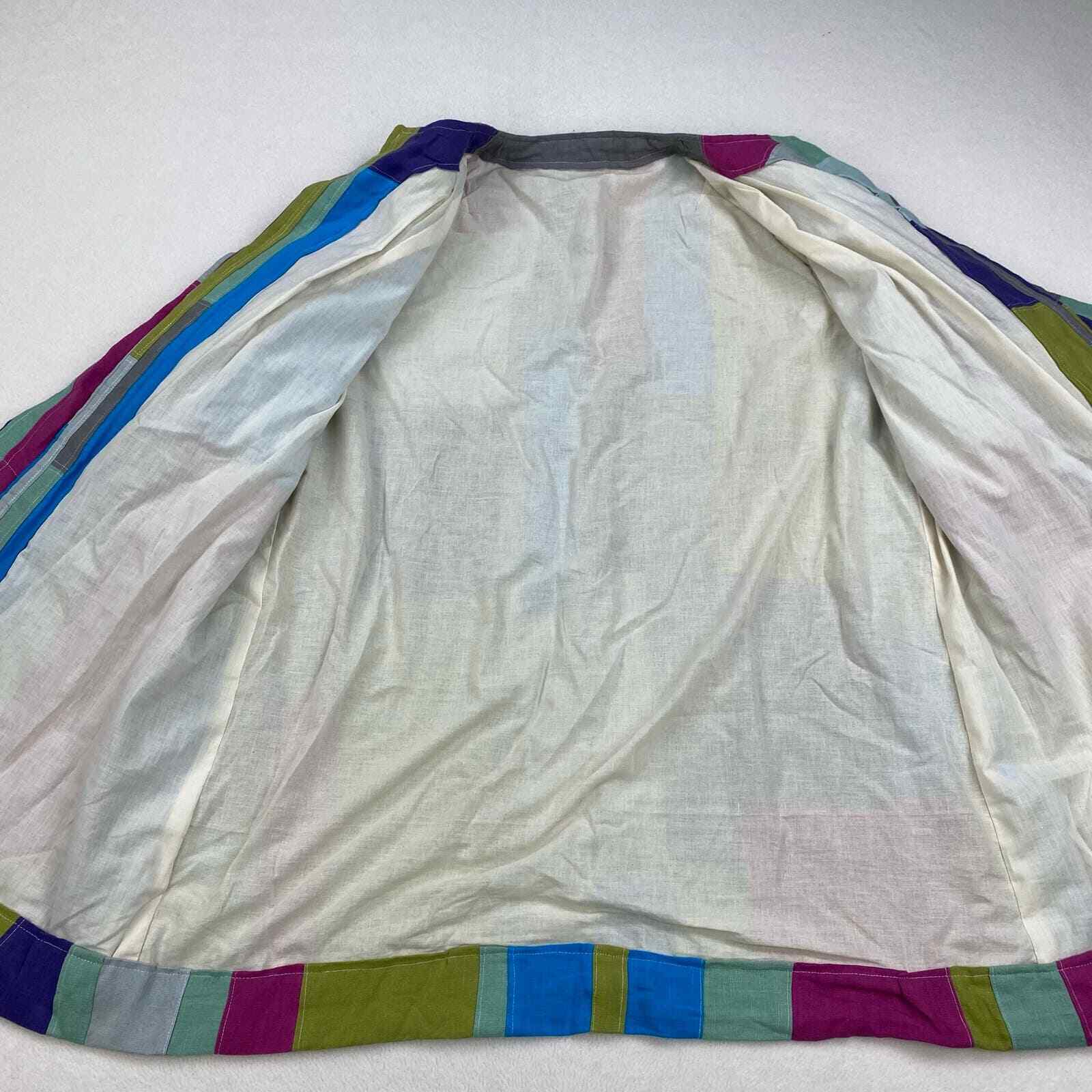 Handmade Quilted Patchwork Jacket Size Large Mult… - image 8