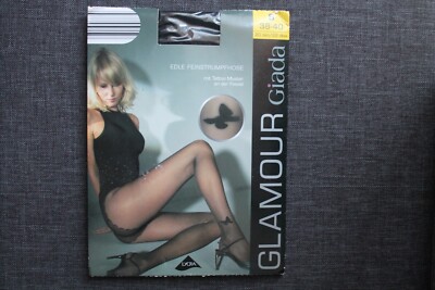 Giada Glamour Feinstrumpfhose Gr. 38-40 Schwarz 20 den Tattoo an der Fessel Neu