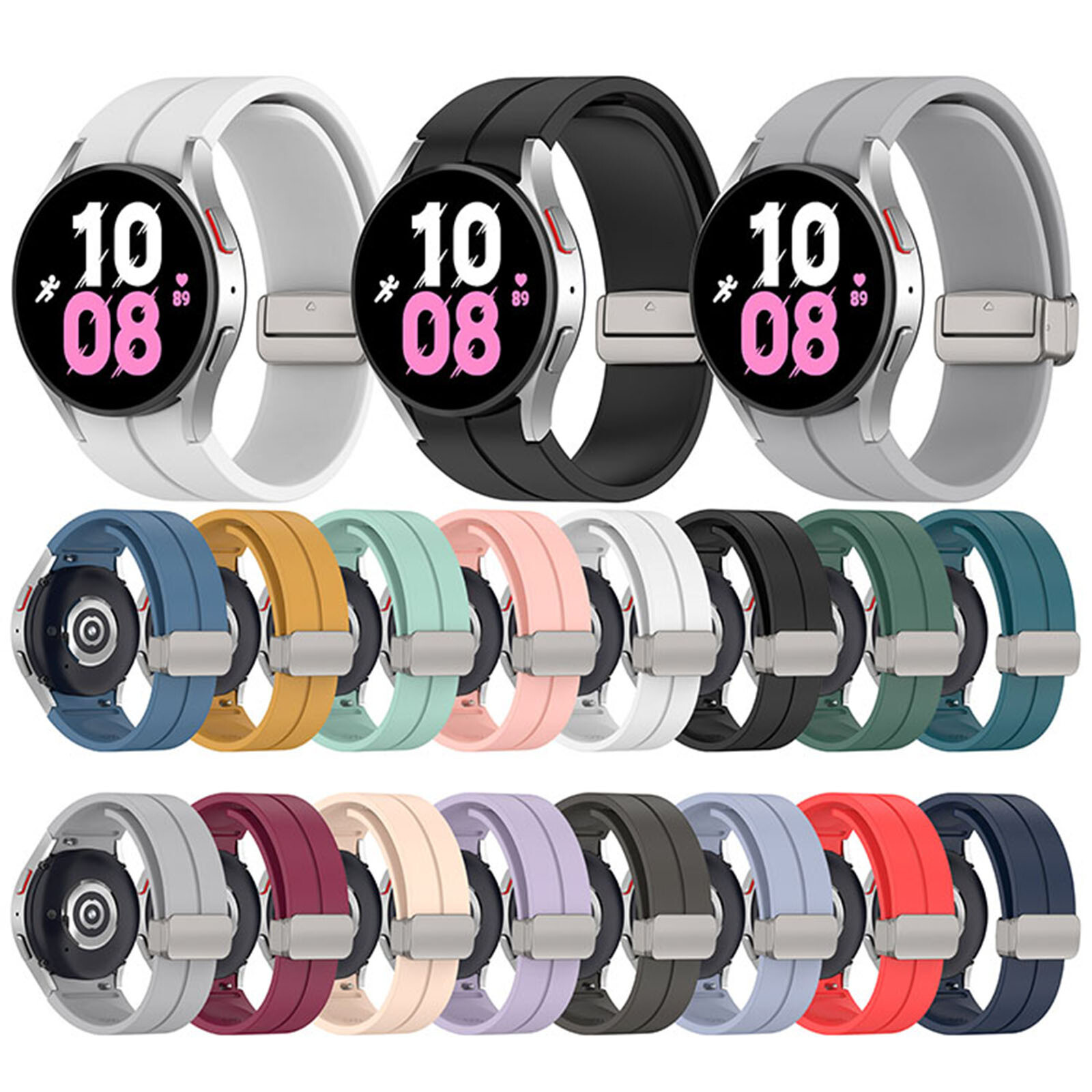 For Samsung Galaxy Watch5 Pro Watch Strap Folding Buckle Silicone Watch Strap